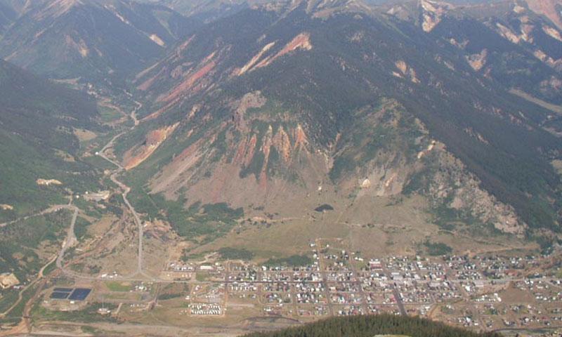 Looking down into Silverton from a Jeep Road