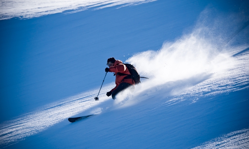 Skiing Backcountry Powder