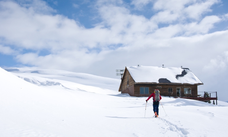 Skiing to a Backcountry Hut